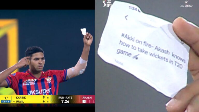 Akash Singh Sparks Controversy with ‘Parchi’ Celebration in IPL 2026 LSG vs CSK Clash