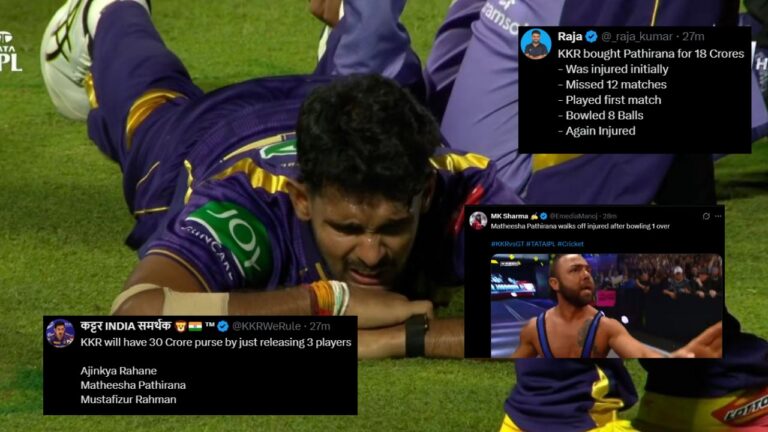 Matheesha Pathirana Injury: KKR Fans Frustrated After Costly 8-Ball Debut