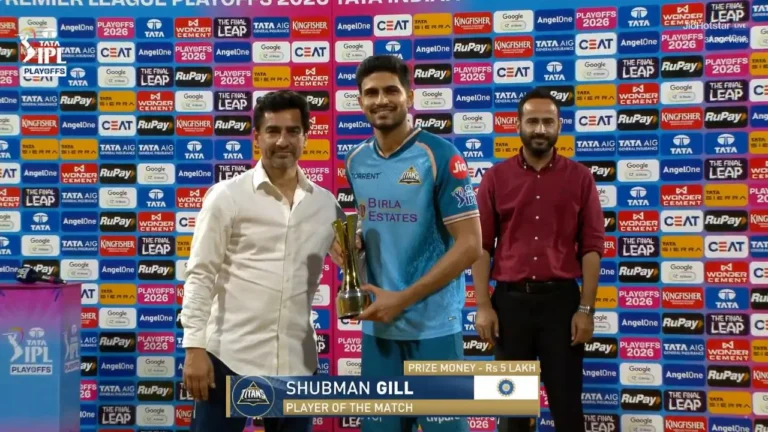 “Happy to get the win”: Shubman Gill delighted after winning POTM and stroming i – Shubman Gill Brilliance Leads Gujarat Titans to IPL 2026 Final