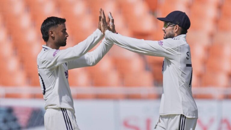 Debutant Suthar takes three after Gill, Rahul centuries lead India to 564
